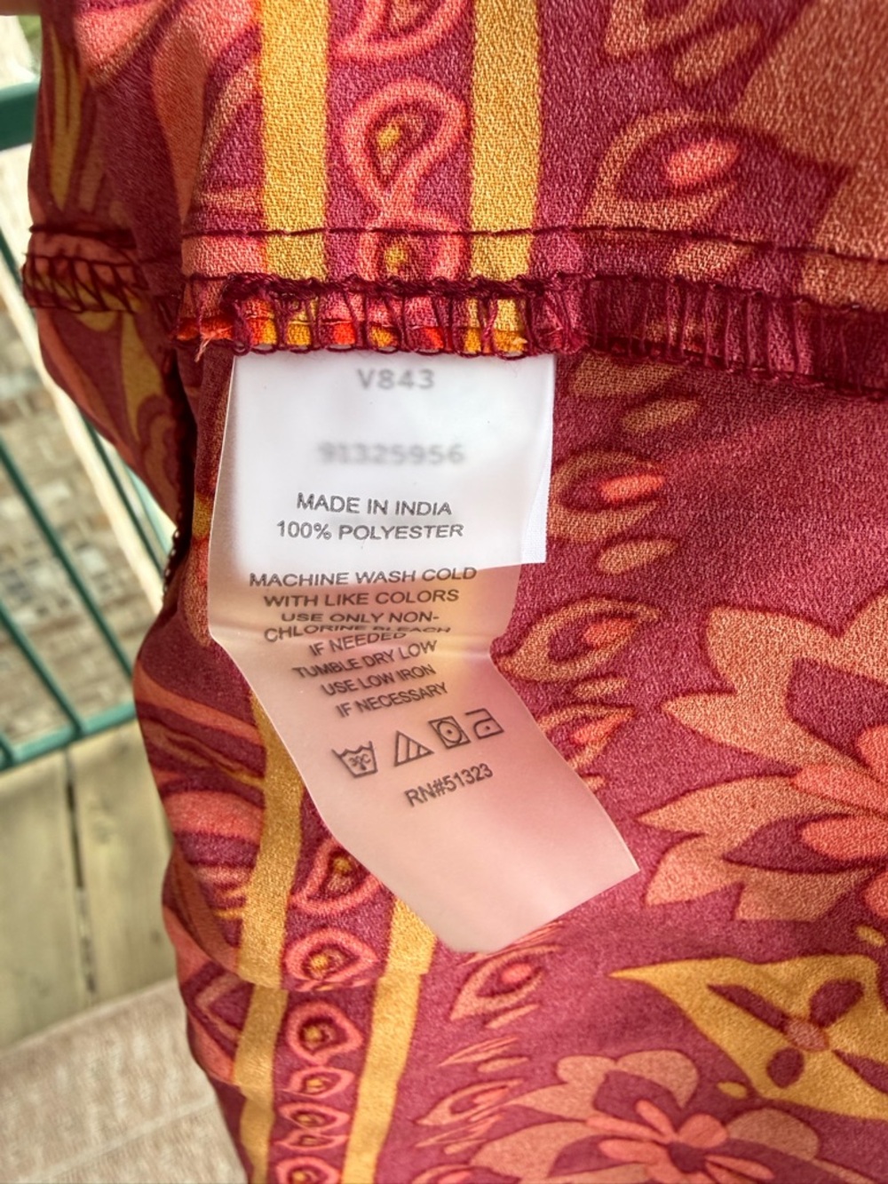 🆕🍎 Vince Camuto Boho Floral Maxi Dress Red Orange Tiered Size L Summer Flowy - Picture 16 of 16